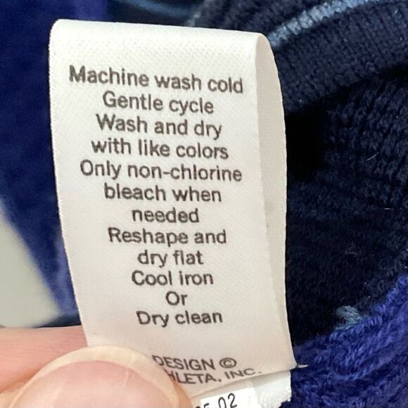 Athleta Textured Turtleneck Sweater Chianti Merino Wool Sz S Blue Marina - Picture 4 of 7